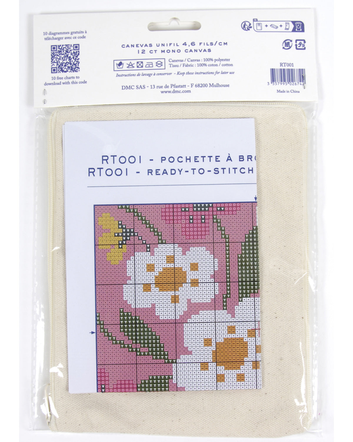 Ready to stitch pungur við lynlásið