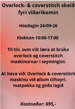 Overlock- & coverstitchskeið fyri víðarikomin
